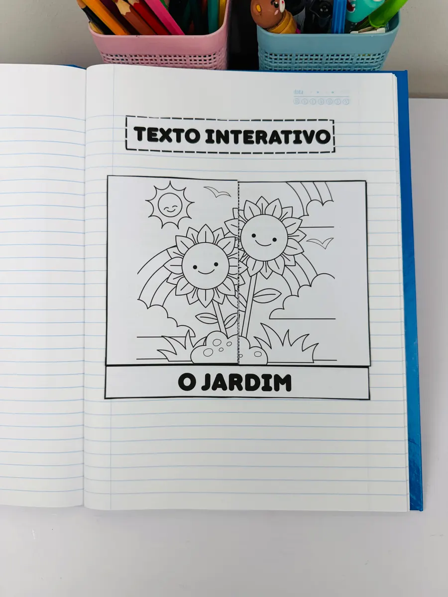 Capa de Textos Interativos para Colorir